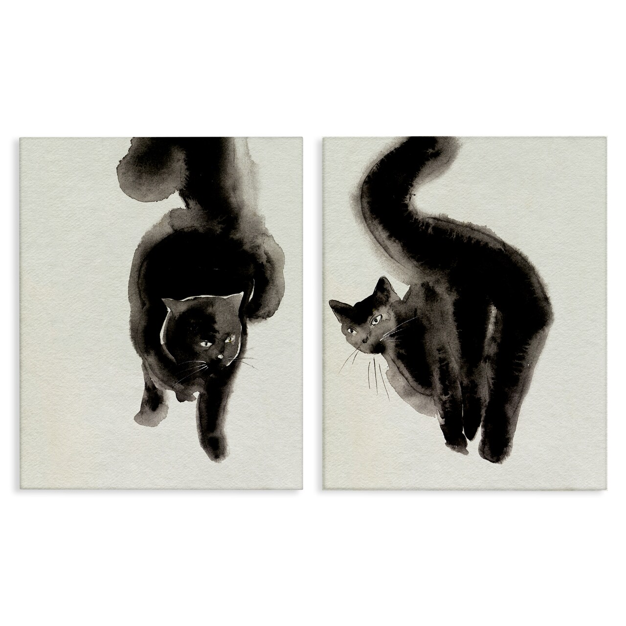 Stupell Industries Minimal Black Cats 2pc Canvas Wall Art Set Design by Melissa Wang